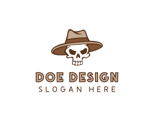 Fedora Skull Hat logo design