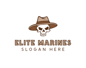 Fedora Skull Hat logo design