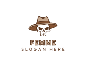 Fedora Skull Hat logo design