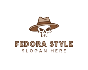 Fedora Skull Hat logo design