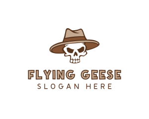 Fedora Skull Hat logo design