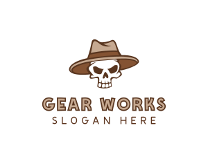 Fedora Skull Hat logo design