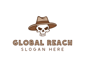 Fedora Skull Hat logo design