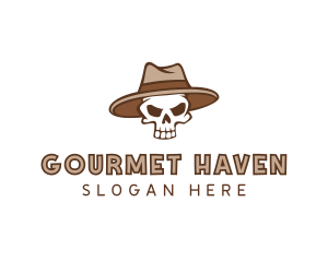 Fedora Skull Hat logo design