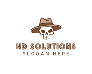 Fedora Skull Hat logo design