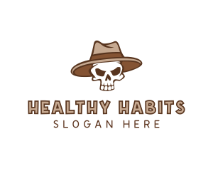 Fedora Skull Hat logo design