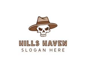 Fedora Skull Hat logo design