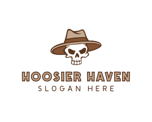 Fedora Skull Hat logo design