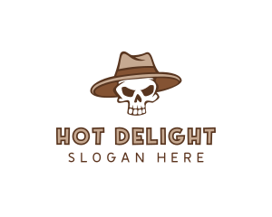 Fedora Skull Hat logo design