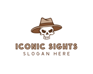 Fedora Skull Hat logo design