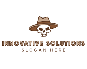 Fedora Skull Hat logo design