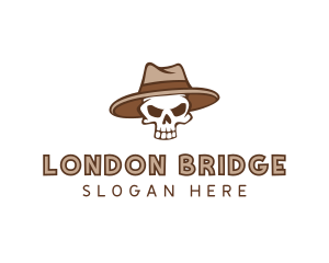 Fedora Skull Hat logo design