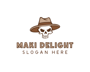 Fedora Skull Hat logo design