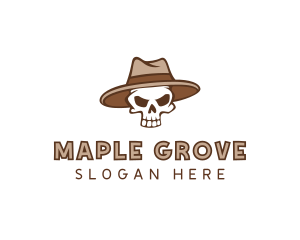 Fedora Skull Hat logo design