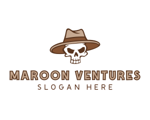 Fedora Skull Hat logo design