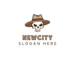 Fedora Skull Hat logo design