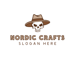 Fedora Skull Hat logo design