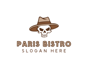 Fedora Skull Hat logo design