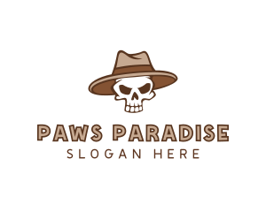 Fedora Skull Hat logo design