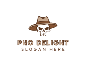 Fedora Skull Hat logo design