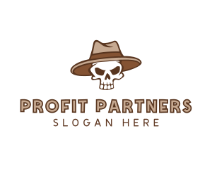 Fedora Skull Hat logo design