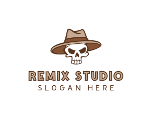 Fedora Skull Hat logo design