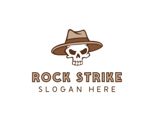 Fedora Skull Hat logo design