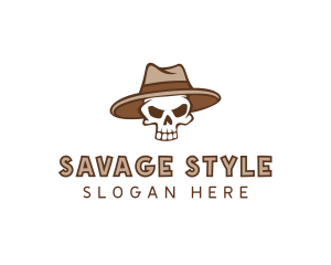 Fedora Skull Hat logo design