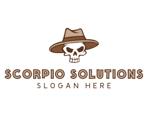 Fedora Skull Hat logo design