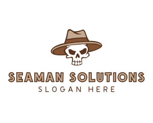 Fedora Skull Hat logo design