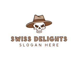 Fedora Skull Hat logo design