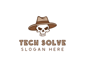 Fedora Skull Hat logo design