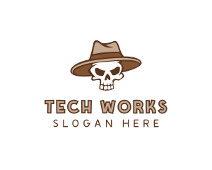 Fedora Skull Hat logo design