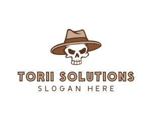 Fedora Skull Hat logo design