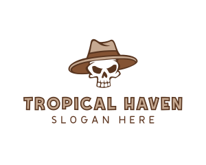 Fedora Skull Hat logo design