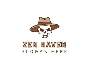 Fedora Skull Hat logo design