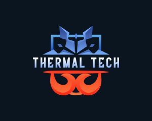 Thermal Fire Ice HVAC logo design