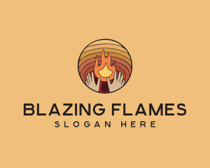 Bonfire Heat Hands logo design