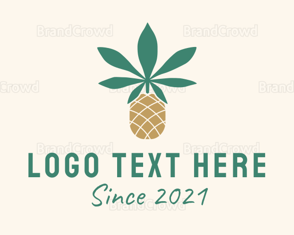 Pineapple Cannabis Leaf Logo