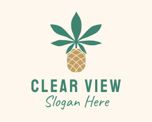 Pineapple Cannabis Leaf  Logo