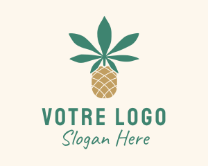 Pineapple Cannabis Leaf  Logo