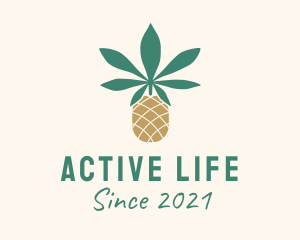 Organic Product - Pineapple Cannabis Leaf logo design
