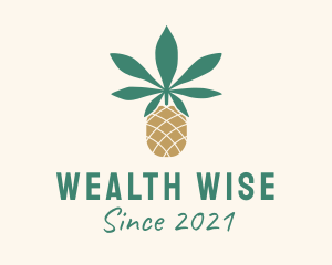 Herbal Medicine - Pineapple Cannabis Leaf logo design