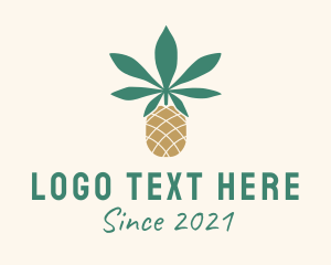 Organic Product - Pineapple Cannabis Leaf logo design