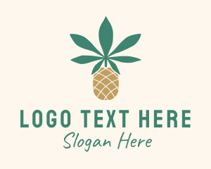 Pineapple Cannabis Leaf  Logo