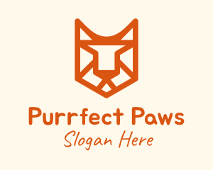 Feline Cat Line Art logo design