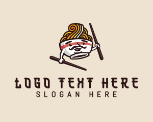 Pad Thai - Noodle Warrior Bowl logo design