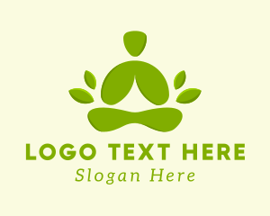 Healthy Living - Nature Meditating Human logo design