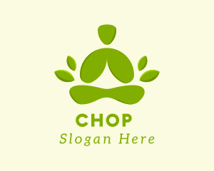 Green - Nature Meditating Human logo design