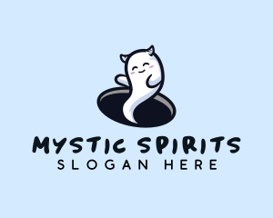 Spooky Cute Ghost logo design